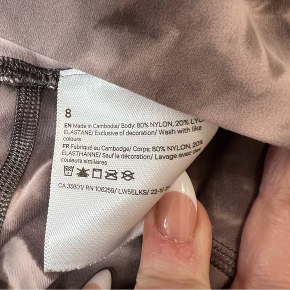 Lululemon Align High Rise Pant 25” Diamond Bery Gray Pant Tye Dye SZ 8 - Picture 4 of 5